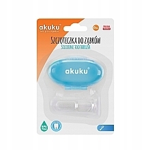 Silicone Toothbrush Massager with Container, blue - Akuku — photo N3