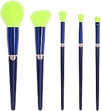 Makeup Brush Set, 5 pcs - W7 Glow Getter Neon Makeup Brush Set — photo N2