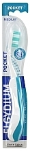 Travel Toothbrush, medium, light blue - Elgydium Pocket Medium Toothbrush — photo N1