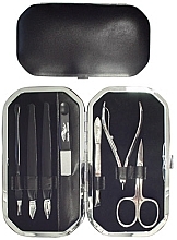 Fragrances, Perfumes, Cosmetics 7-Piece Manicure Set, 00616, black - Erlinda Solingen Top Grain Manicure Set