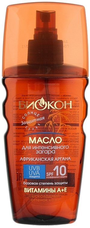 Intensive Tan Oil "African Argan" SPF10 - Biokon — photo N1