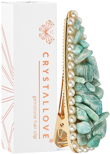 Amazonite Hair Clip - Crystallove Amazonite Hair Clip — photo N1