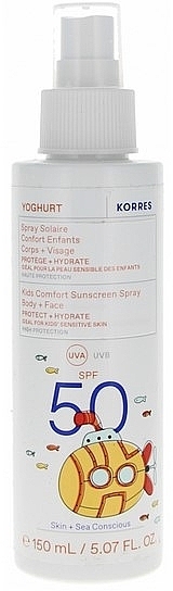 Kids Sun Protection Spray - Korres Yogurt Kids Comfort Sunscreen Spray Spf50 — photo N1