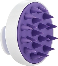 Silicone Massager Brush with Handle CS041MW, round matt, lilac - Cosmo Shop — photo N1