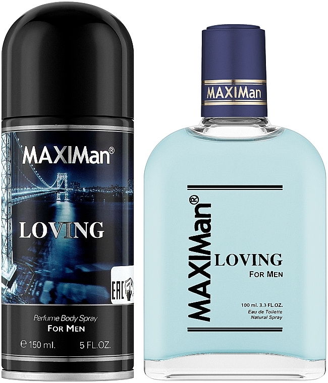 Aroma Parfume Maximan Loving - Set (edt/100ml + deo/spray/150ml)  — photo N2