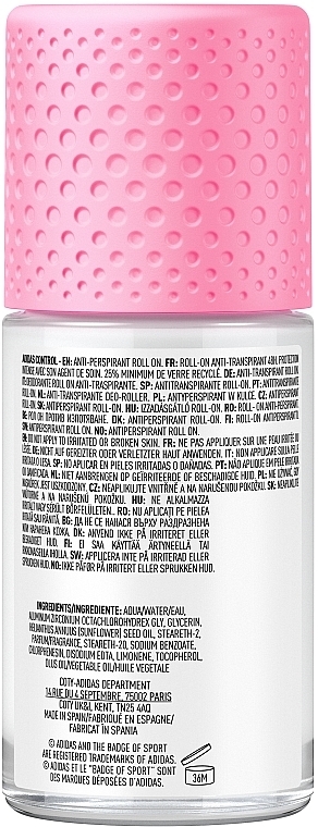 Roll-On Antiperspirant Deodorant for Women - Adidas Control 48H Anti-Perspirant Deodorant Roll-On — photo N2