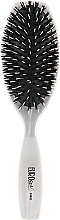 Fragrances, Perfumes, Cosmetics Combined Hair Brush, 03690 - Eurostil Pure White Oval Large