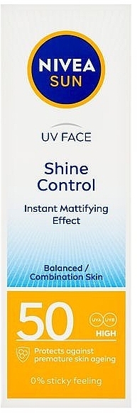 Mattifying Sunscreen for Normal & Combination Skin - Nivea Sun Shine Control Instant Mattifying Effect SPF 50 — photo N2