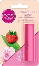 Fragrances, Perfumes, Cosmetics Bamboo Oil Lip Balm "Strawberry & Peach" - EOS Strawberry Peach Lip Balm 