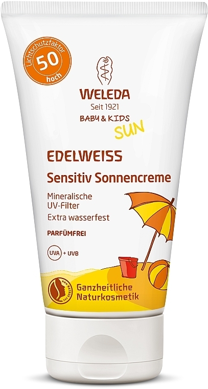 Sunscreen Cream for Sensitive Skin - Weleda Baby & Kids Edelweiss Sunscreen Cream  — photo N1