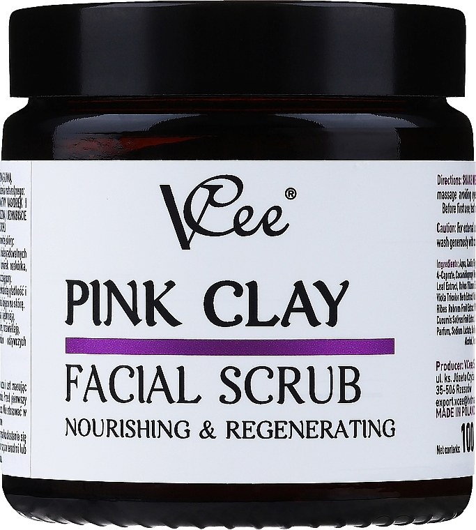 Pink Clay Face Peeling - VCee Pink Clay Facial Scrub Nourishing&Regenerating — photo N1