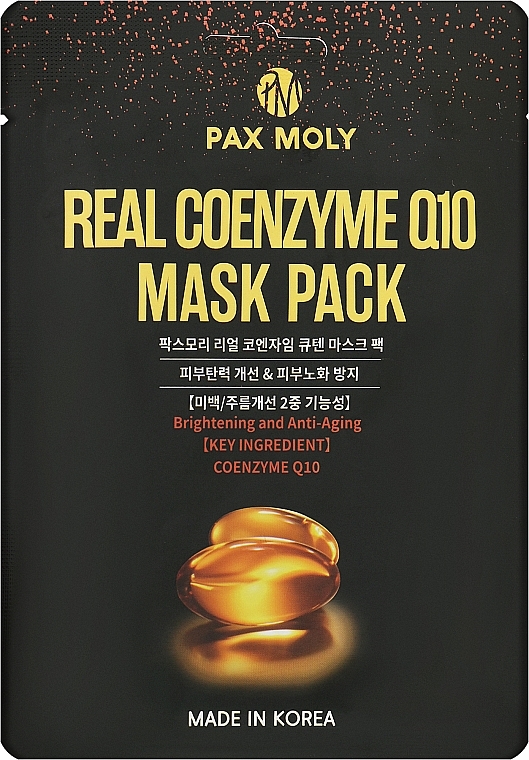 Coenzyme Sheet Mask - Pax Moly Real Coenzyme Q10 Mask Pack — photo N1