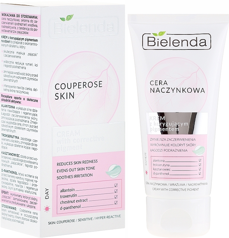 Cream with Corrective Pigment - Bielenda Capillary Skin — photo N1