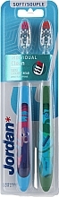 Individual Clean Toothbrush, soft, transparent blue, transparent green - Jordan Individual Clean Soft — photo N1