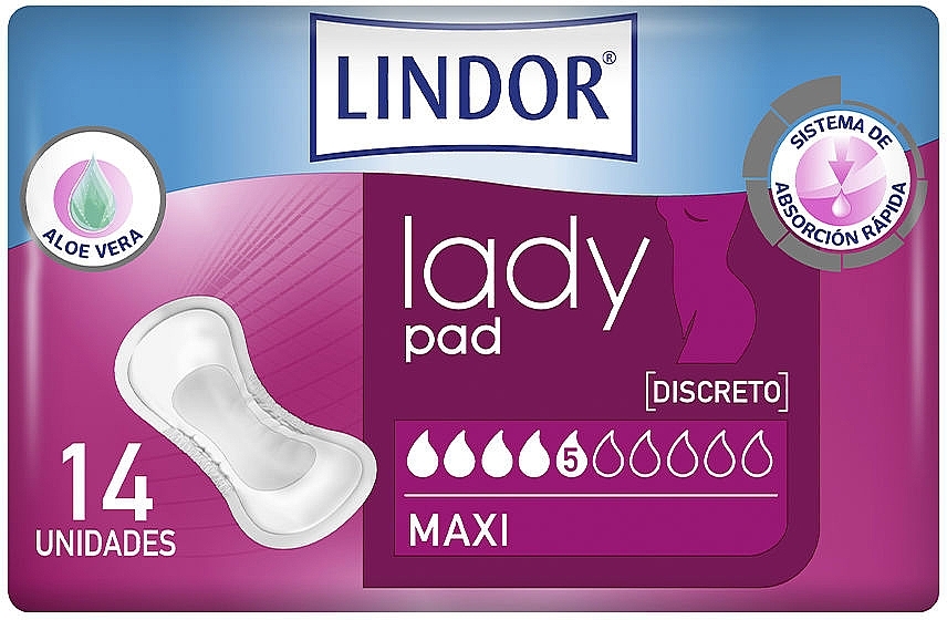 Sanitary Pads, 14 pcs - Hartmann Lindor Lady Pad Maxi — photo N1