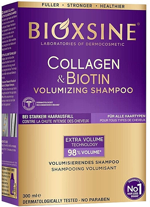 Shampoo - Biota Bioxsine Collagen & Biotin Volumizing Shampoo — photo N2