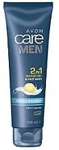 Face Cleansing and Shaving Gel 2 in 1 - Avon Care Men Fresh Energy — photo N2