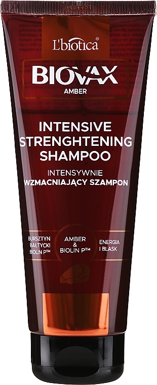 Intensive Strengthening Shampoo - L'biotica Biovax Amber Shampoo — photo N1