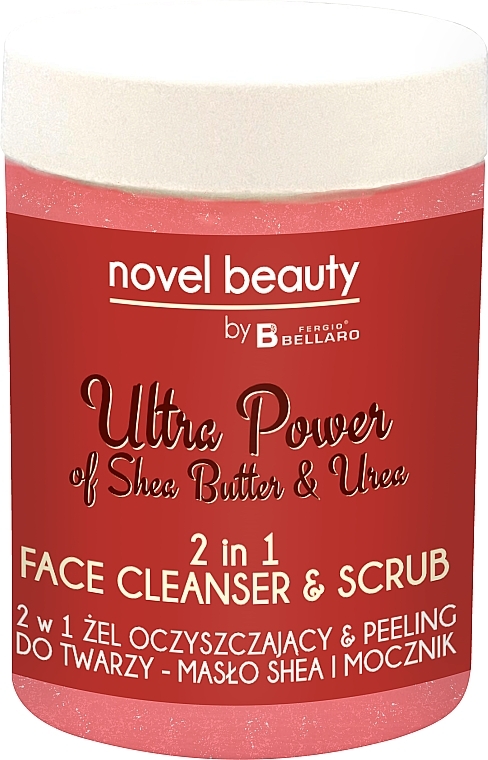 2-in-1Cleansing Facial Gel-Scrub "Shea Butter and Urea" - Fergio Bellaro Novel Beauty Ultra Power Face Cleancer & Scrub — photo N3