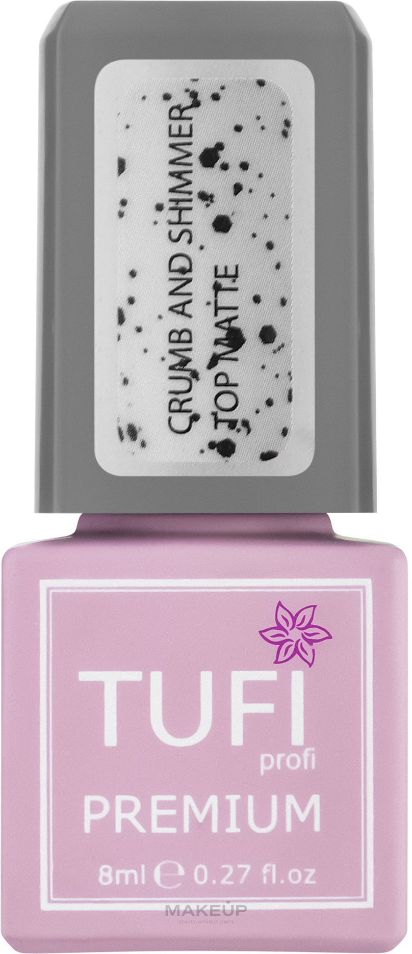 Matte Shimmer & Fine Crumb Top Coat - Tufi Profi Premium Crumb And Shimmer Top Matte — photo 8 ml