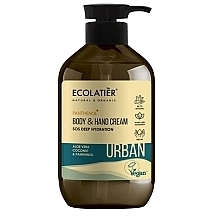 SOS Deep Moisturizing Aloe Vera, Coconut & Panthenol Hand & Body Cream - Ecolatier Urban Moisturizing Body & Hand Cream — photo N1