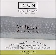 Car Air Freshener 'Metal Shadows: Mineral Gold' - Millefiori Milano Icon Car Metal Shades Fragrance Mineral Gold — photo N1