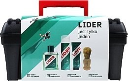 Fragrances, Perfumes, Cosmetics Set - Lider (foam/200 ml + shav/cr/65g + edc/100ml + shav/brush/1pc + bag)