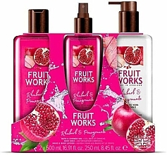 Fragrances, Perfumes, Cosmetics Rhubarb & Pomegranate Body Set - Grace Cole Fruit Works Rhubarb & Pomegranate Trio Set (sh/gel/500ml + b/lot/500ml + b/spay/250ml)