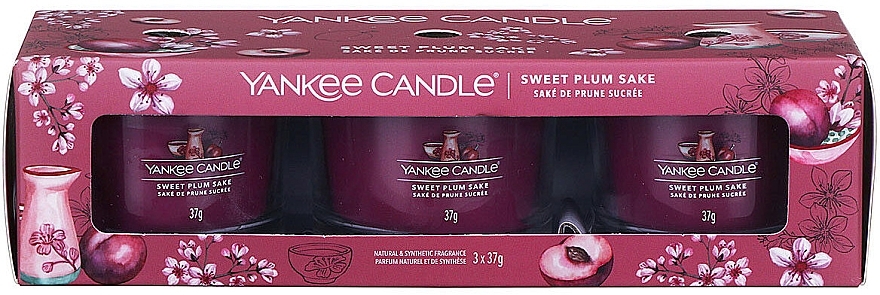 Scented Candle Set "Sweet Plum Sake" - Yankee Candle Sweet Plum Sake (candle/3x37g) — photo N2