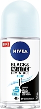 Roll-on Deodorant Antiperspirant "Black & White Invisible Protection PURE" - NIVEA Black & White Invisible Female Deodorant Pure Roll-On — photo N1