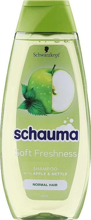 Green Apple & Nettle Shampoo for Normal Hair - Schwarzkopf Schauma Clean & Fresh Shampoo with Green Apple & Nettle — photo N1