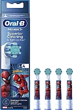 Replacement Toothbrush Head for Kids, Spiderman, 4 pcs - Oral-B Pro Kids 3+ — photo N2
