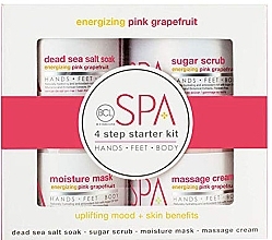 Fragrances, Perfumes, Cosmetics Set - BCL SPA 4 Step Starter Kit Energizing Pink Grapefruit (scr/454g + salt/454g + mask/473ml + cr/473ml)