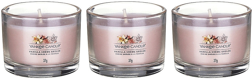 Scented Candle Set "Vanilla Creme Brulee" - Yankee Candle Vanilla Creme Brulee (candle/3x37g) — photo N2