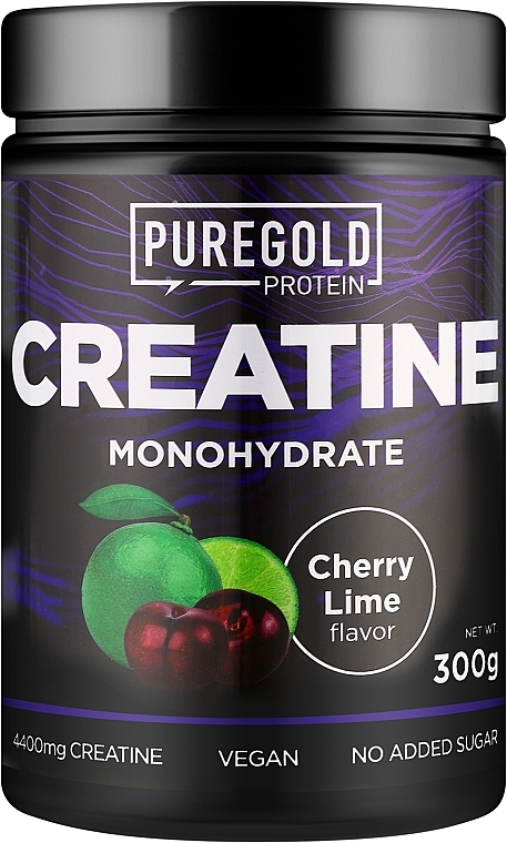 Creatine Monohydrate Powder, cherry-lime - PureGold Creatine Monohydrate Cherry Lim — photo N1