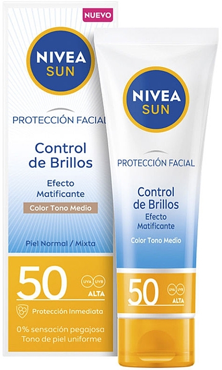 Face Sunscreen - Nivea Sun Facial Protection Medium Tone SPF 50 — photo N1