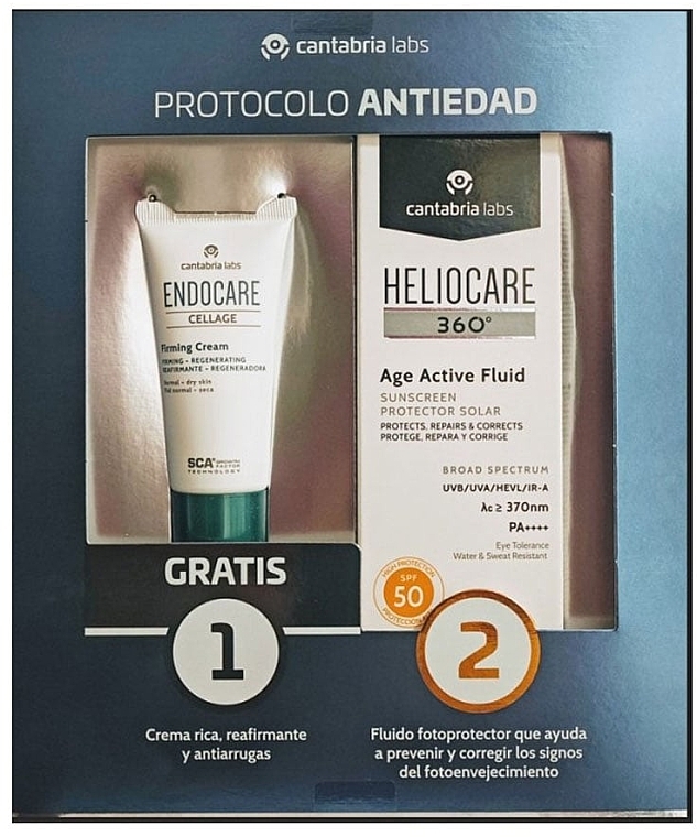 Set - Cantabria Labs Heliocare 360 (fluid/50ml+f/cr/15ml) — photo N1