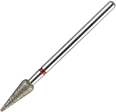 Fragrances, Perfumes, Cosmetics Diamond Nail Drill Bit 'Carrot' red, L-12.0 mm, diameter 4.0 mm - Head The Beauty Tools