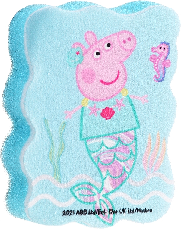 Kids Bath Sponge "Peppa Pig", Peppa-mermaid, light blue - Suavipiel Peppa Pig Bath Sponge — photo N6