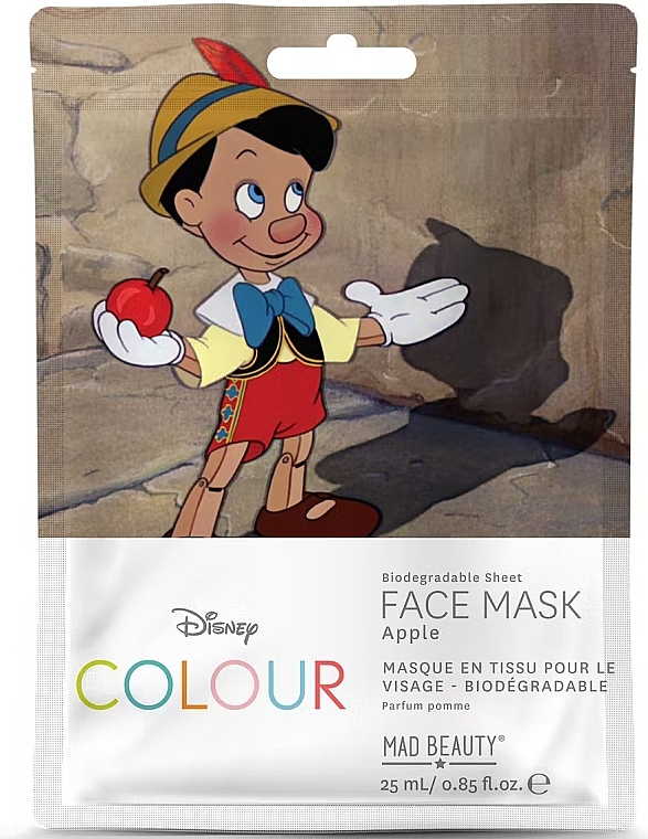 Pinocchio Face Mask - Mad Beauty Disney Colour Biodegradable Sheet Face Mask Apple — photo N2