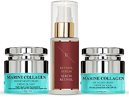 Fragrances, Perfumes, Cosmetics Set - Eclat Skin London Marine Collagen & Retinol (f/cr/2x50ml + f/ser/30ml)