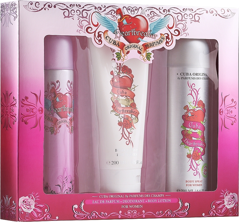 Cuba Heartbreaker - Set (edp/100ml + sh/gel/200ml + body/spray/200ml)	 — photo N1