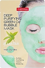 Cleansing Green Tea O2 Bubble Mask - Purederm Deep Purifying Green O2 Bubble Mask Green Tea — photo N4