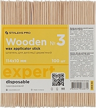 Wooden Depilation Spatula #3, 100 pcs - Staleks Pro Wooden Wax Applicator Stick №3 — photo N1