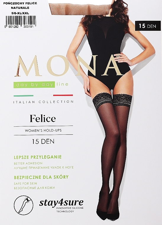 Felice Stockings, 15 Den, naturale - MONA — photo N1