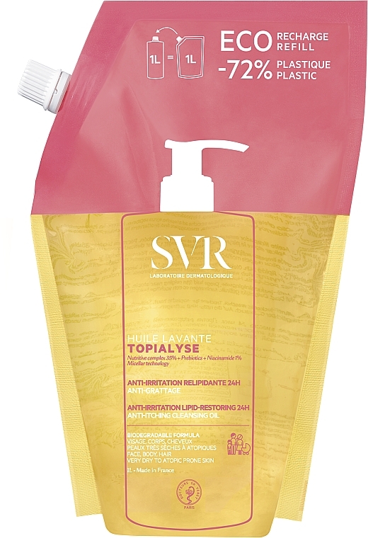 Cleansing Micellar Oil - SVR Topialyse Cleansing Oil Eco-Refill (doypack) — photo N2