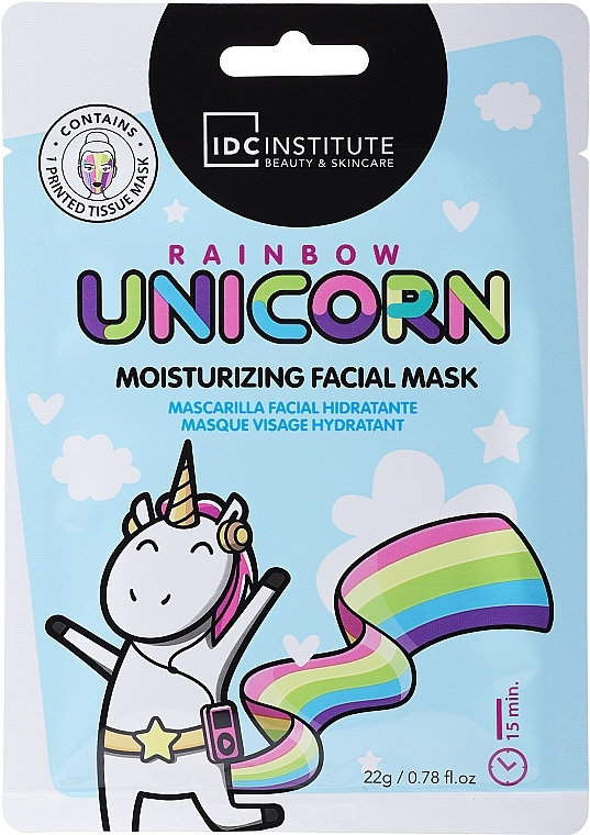 Moisturizing Face Mask - IDC Institute Rainbow Unicorn Moisturizing Facial Mask — photo N1
