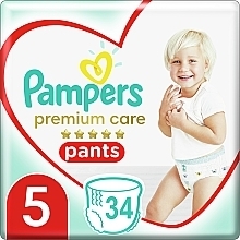 Diaper Panties, size 5 (12-17 kg), 34 pcs - Pampers Premium Care Pants Junior — photo N1