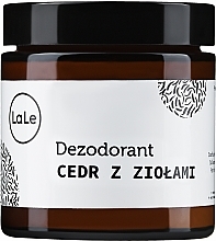Cedar Oil & Herbs Deodorant Cream, glass - La-Le Cream Deodorant — photo N1