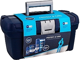 Fragrances, Perfumes, Cosmetics Set - Nivea Men Protect & Care (sh/gel/200ml + ash/lot/100ml + deo/50ml + sh/gel/250ml + cream/150ml+bag)